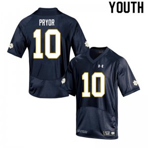 Notre Dame Fighting Irish Youth Isaiah Pryor #10 Navy Under Armour Authentic Stitched College NCAA Football Jersey YPL2599JM